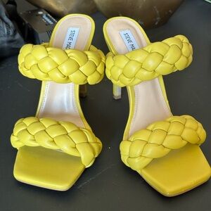 Steve Madden Yellow Braided Heels